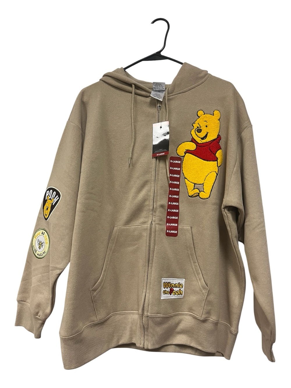 Disney Beige Winnie the Pooh Zip-Up Hoodie Jacket